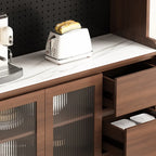 Buffet de cuisine en bois brun avec tiroir