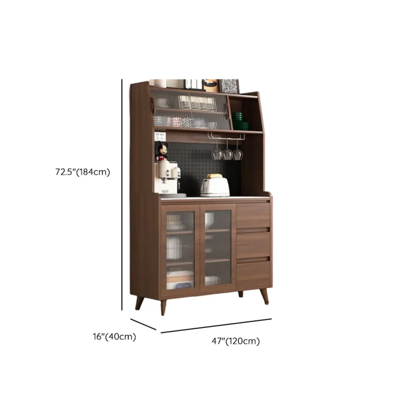 Buffet de cuisine en bois brun avec tiroir