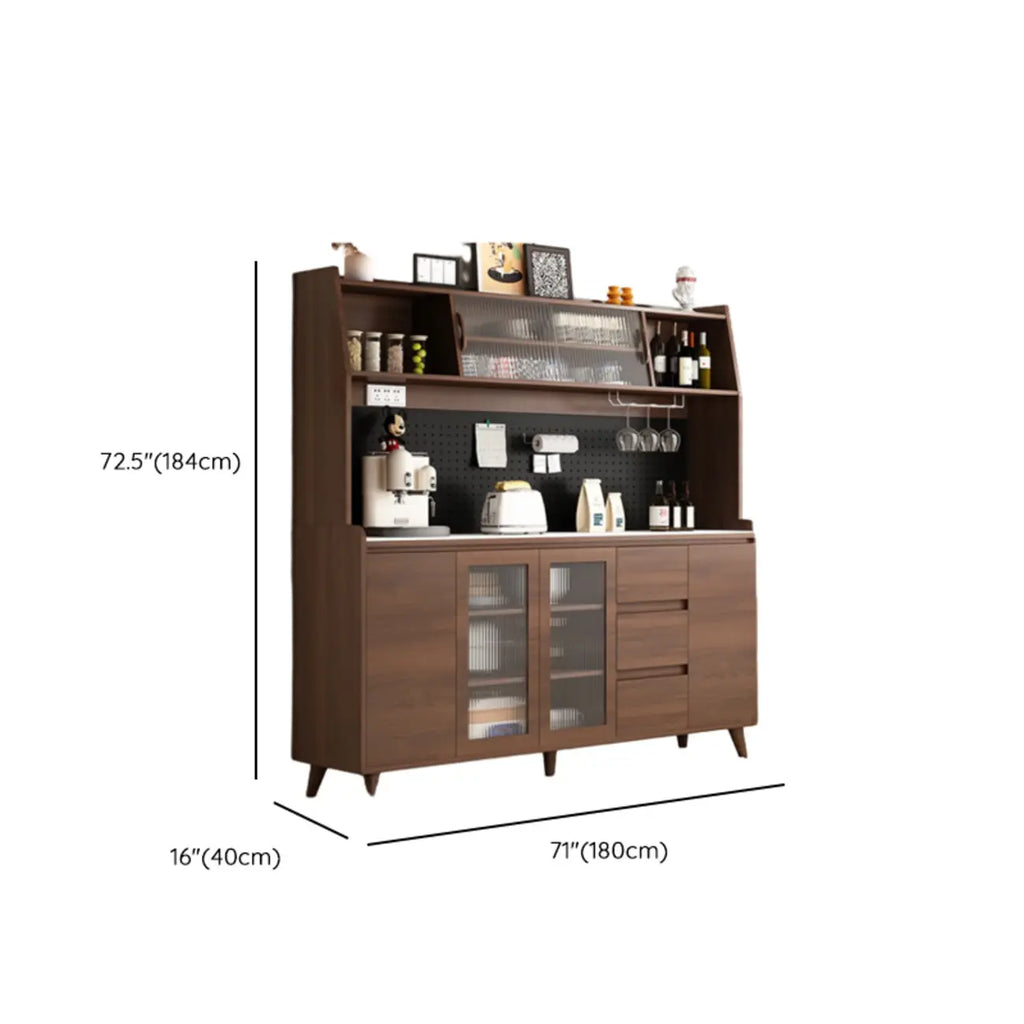 Buffet de cuisine en bois brun avec tiroir