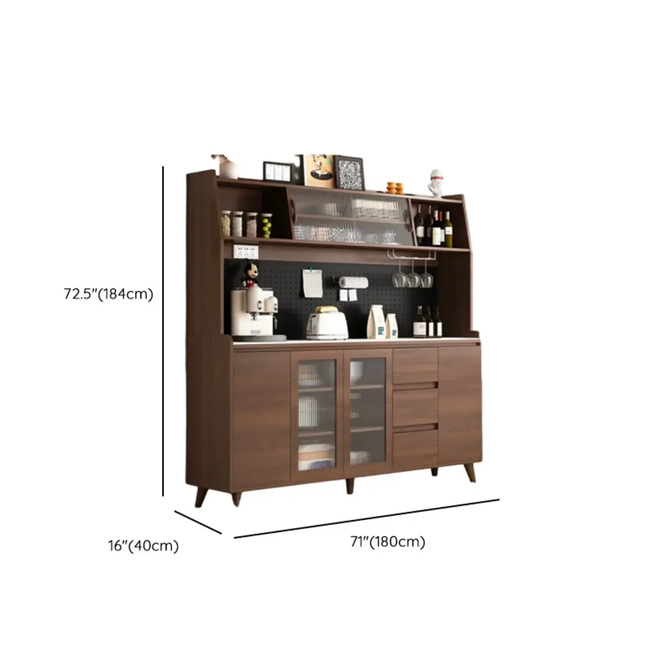 Buffet de cuisine en bois brun avec tiroir
