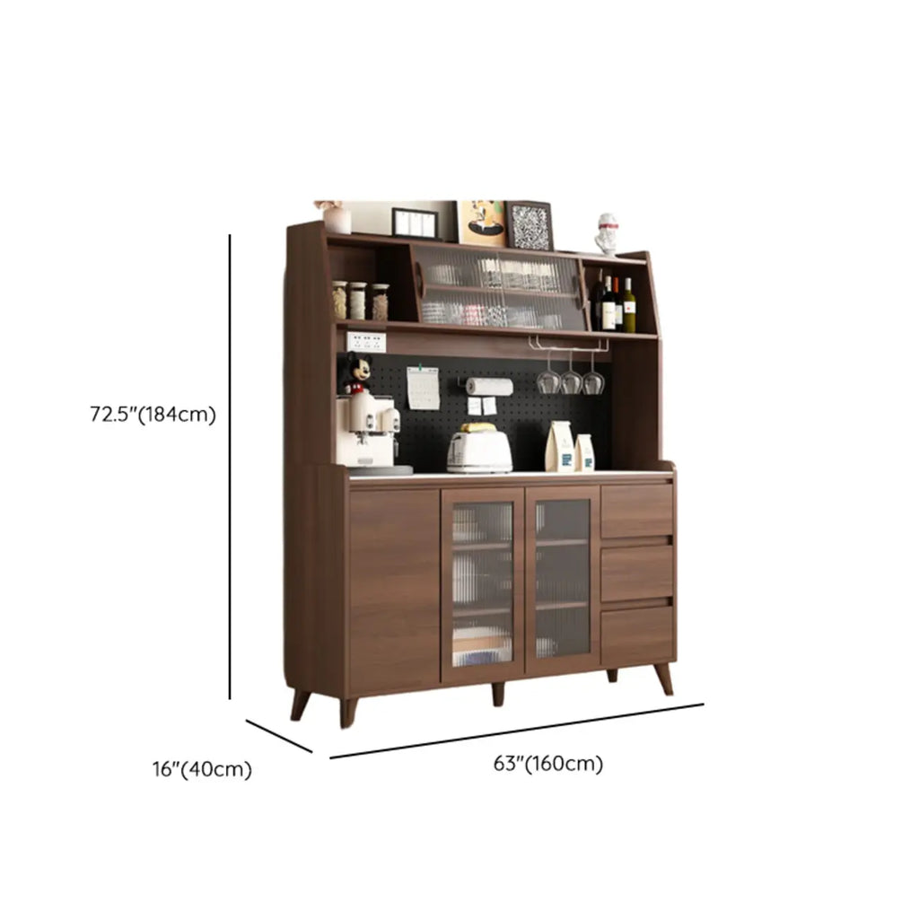 Buffet de cuisine en bois brun avec tiroir