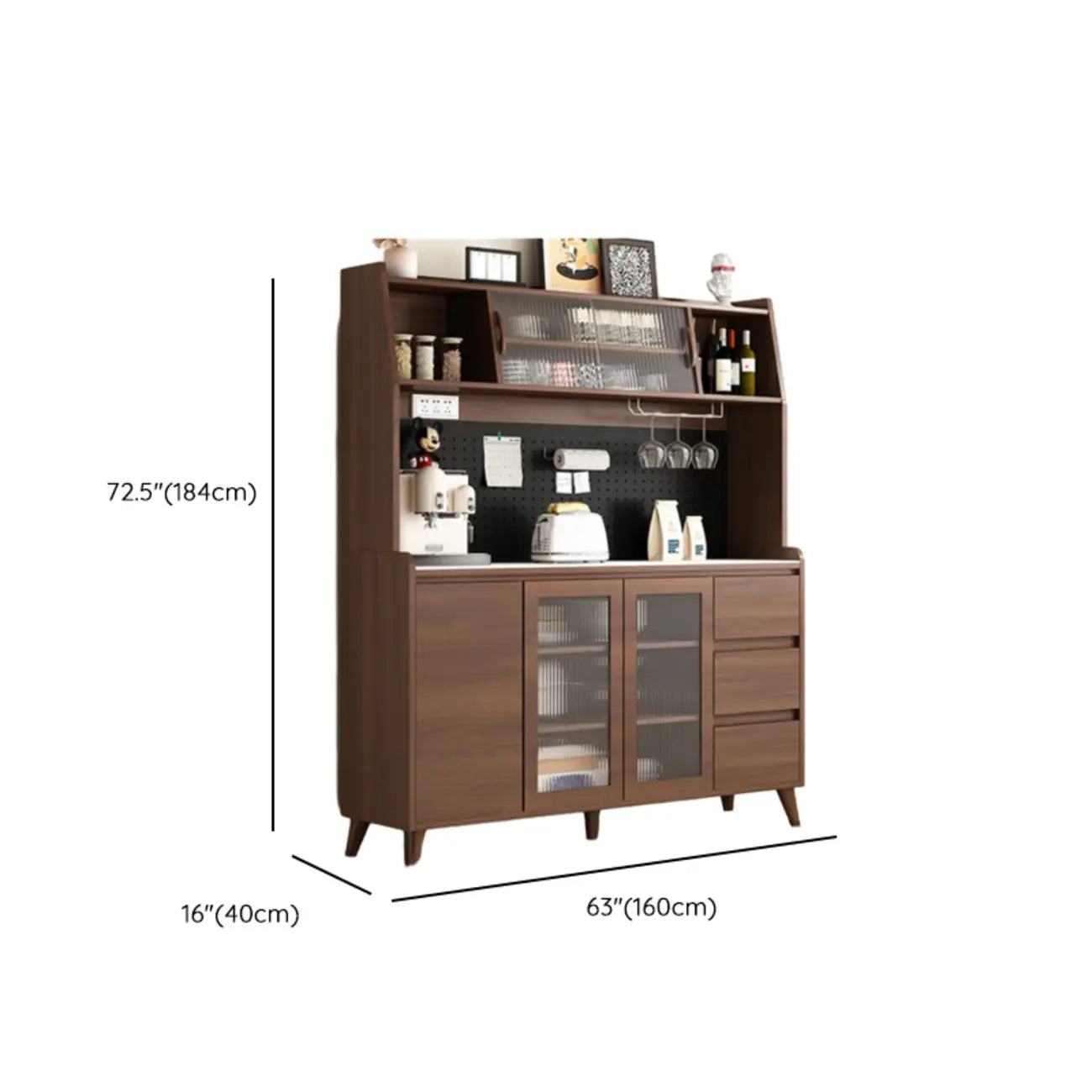 Buffet de cuisine en bois brun avec tiroir