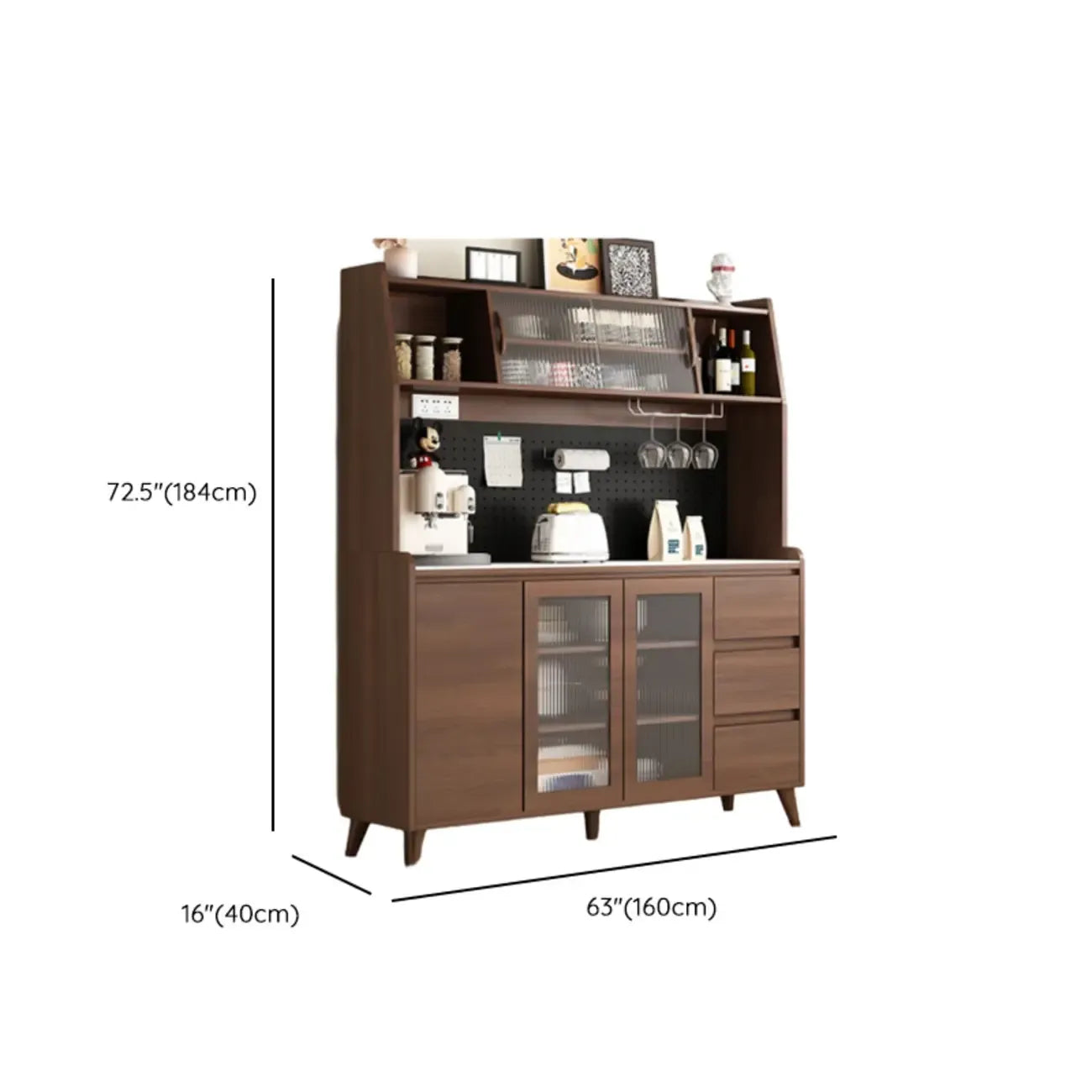 Buffet de cuisine en bois brun avec tiroir