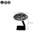 Table d'appoint ronde en marbre noir en forme de C pour salon