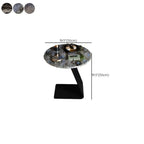 Table d'appoint ronde en marbre noir en forme de C pour salon