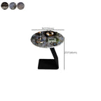 Table d'appoint ronde en marbre noir en forme de C pour salon