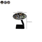 Table d'appoint ronde en marbre noir en forme de C pour salon