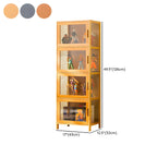Vitrine haute moderne en bambou avec portes vitrées