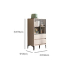 Vitrine en bois kaki avec étagère réglable et tiroir
