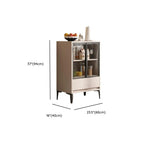 Vitrine en bois kaki avec étagère réglable et tiroir