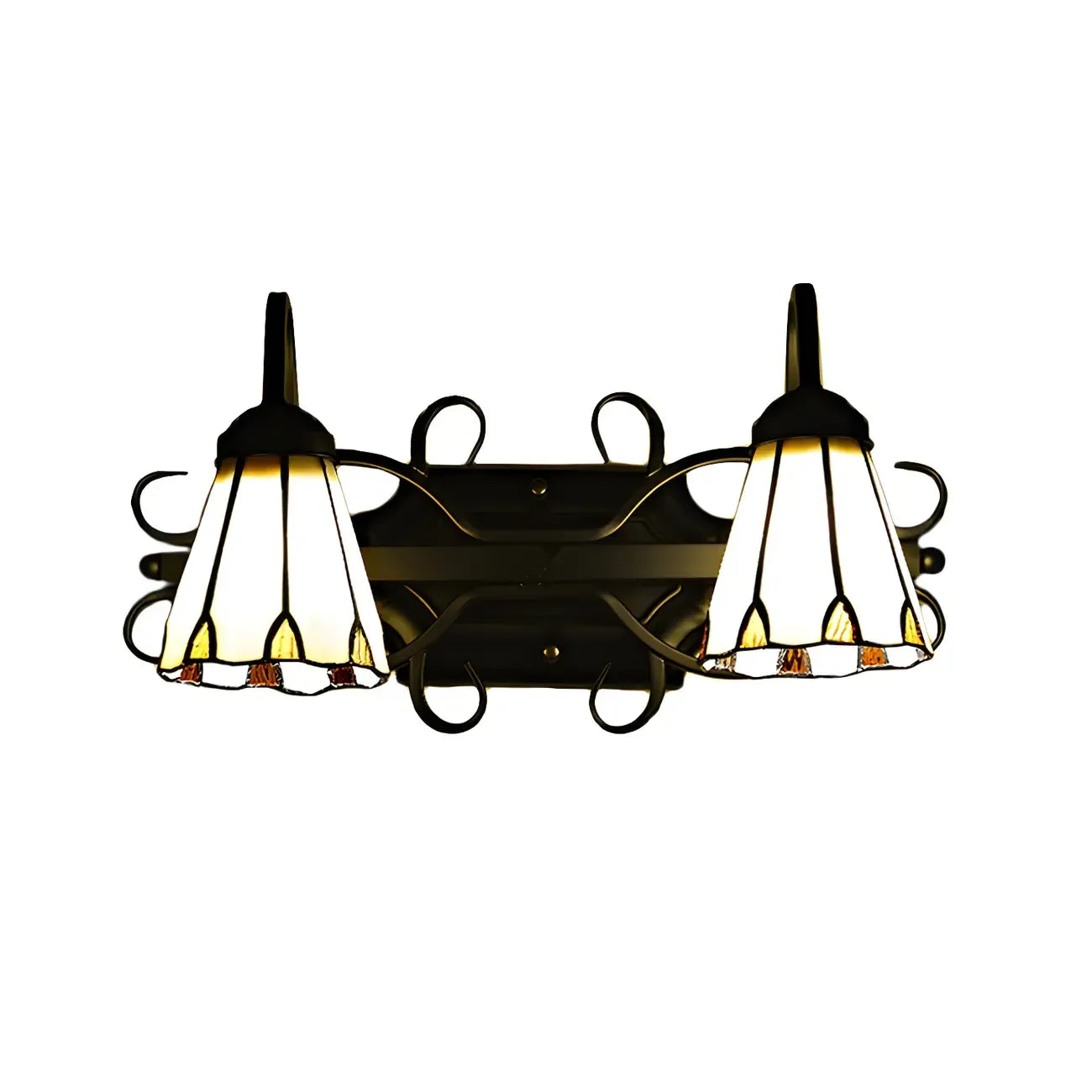 Applique da parete a 2 luci in vetro beige vintage per l'arredamento dell'ingresso