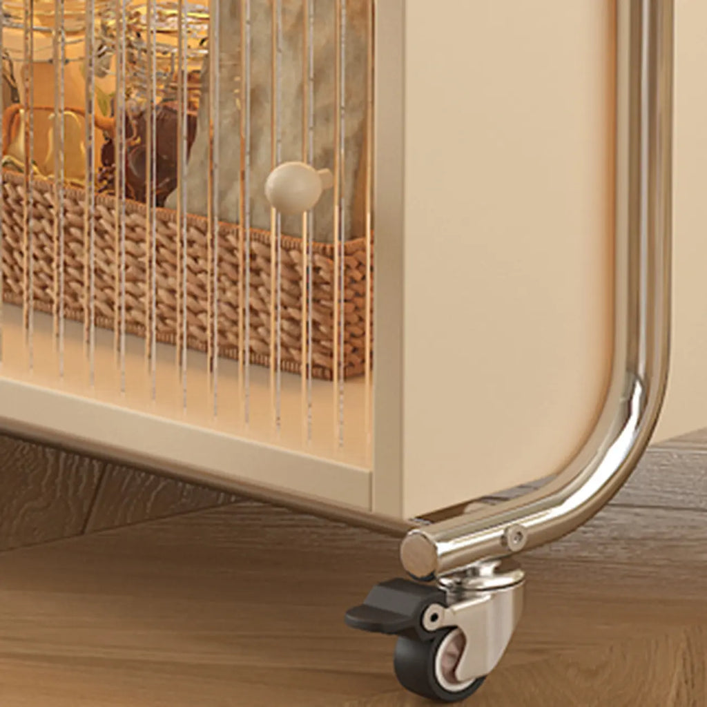Table d'appoint moderne à roulettes avec plateau pliable et rangement dissimulé