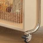 Table d'appoint moderne à roulettes avec plateau pliable et rangement dissimulé
