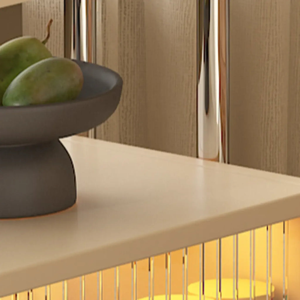 Table d'appoint moderne à roulettes avec plateau pliable et rangement dissimulé