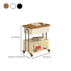Table d'appoint moderne à roulettes avec plateau pliable et rangement dissimulé
