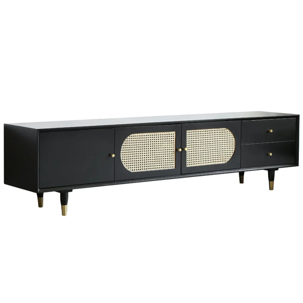 Commode minimaliste en bois et encre, meuble TV