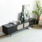 Commode minimaliste en bois et encre, meuble TV