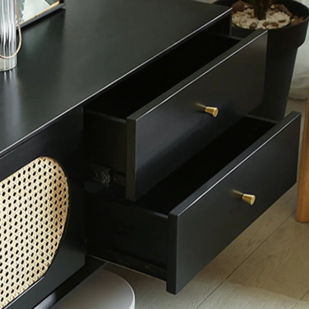 Commode minimaliste en bois et encre, meuble TV