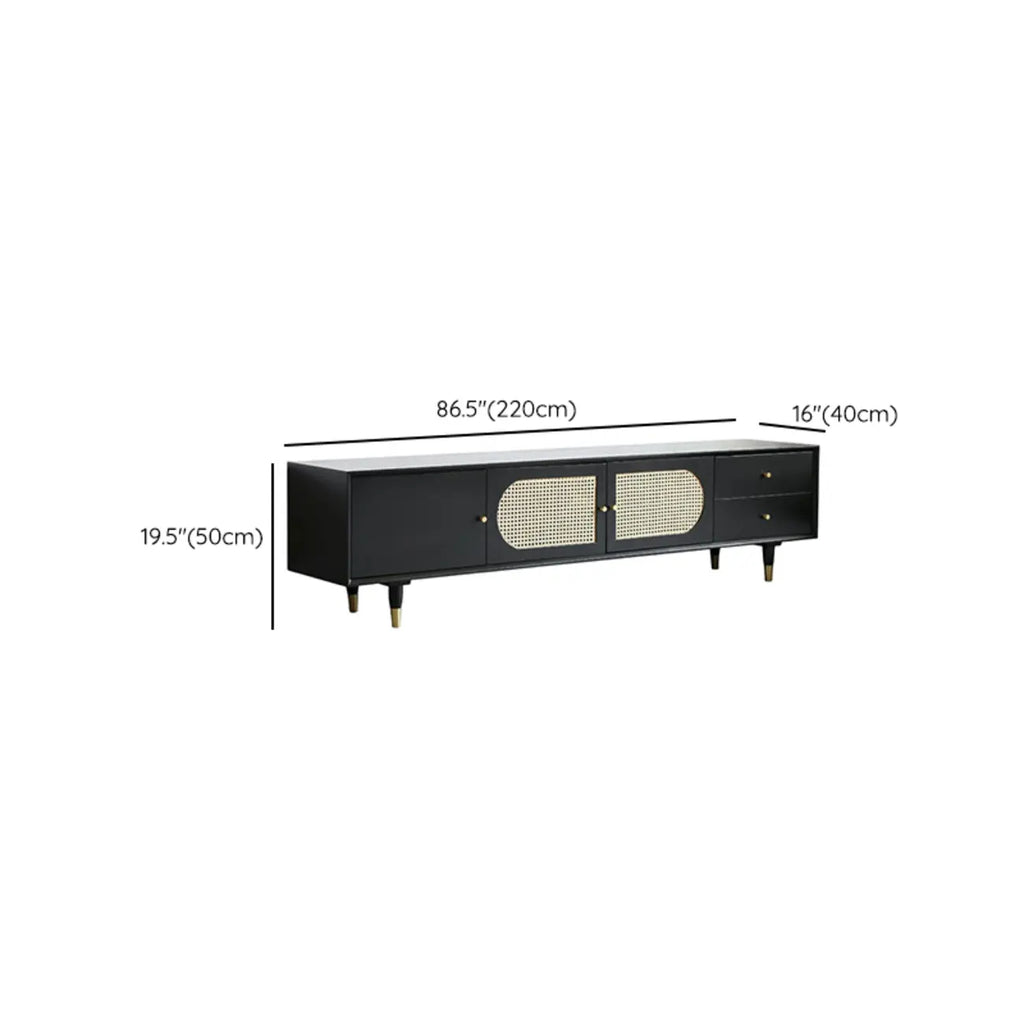 Commode minimaliste en bois et encre, meuble TV