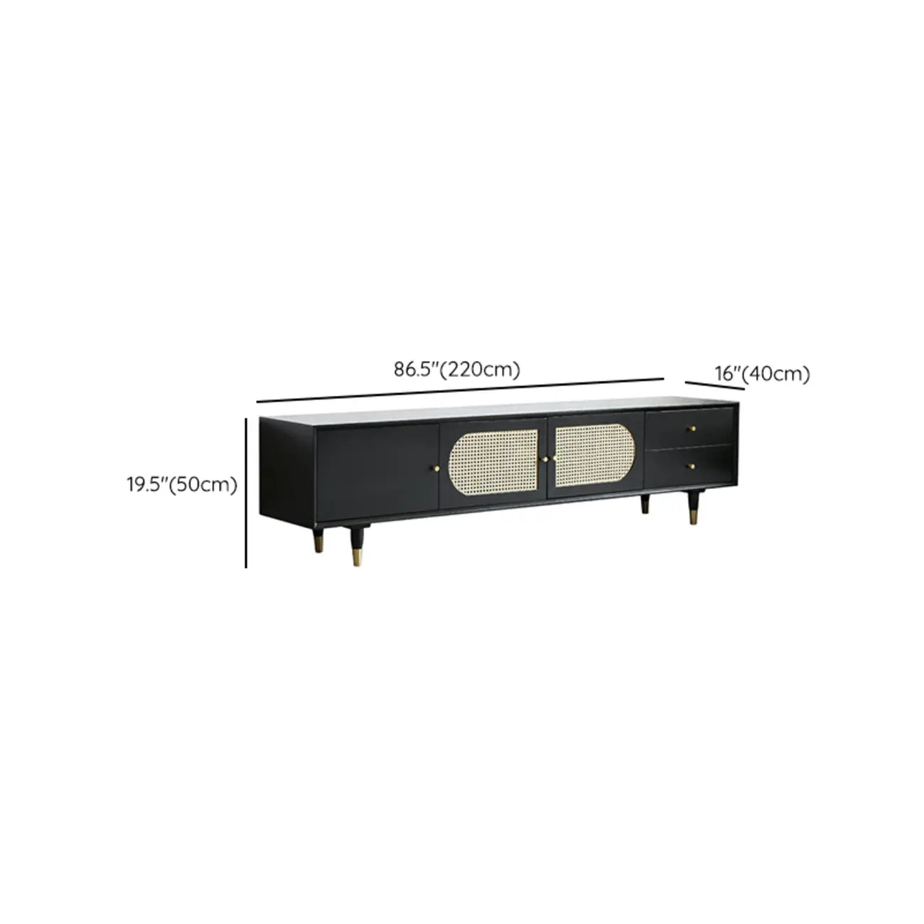 Commode minimaliste en bois et encre, meuble TV