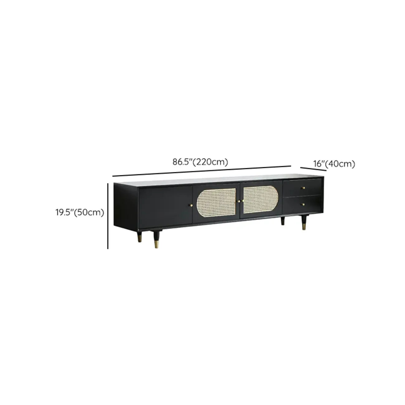 Commode minimaliste en bois et encre, meuble TV