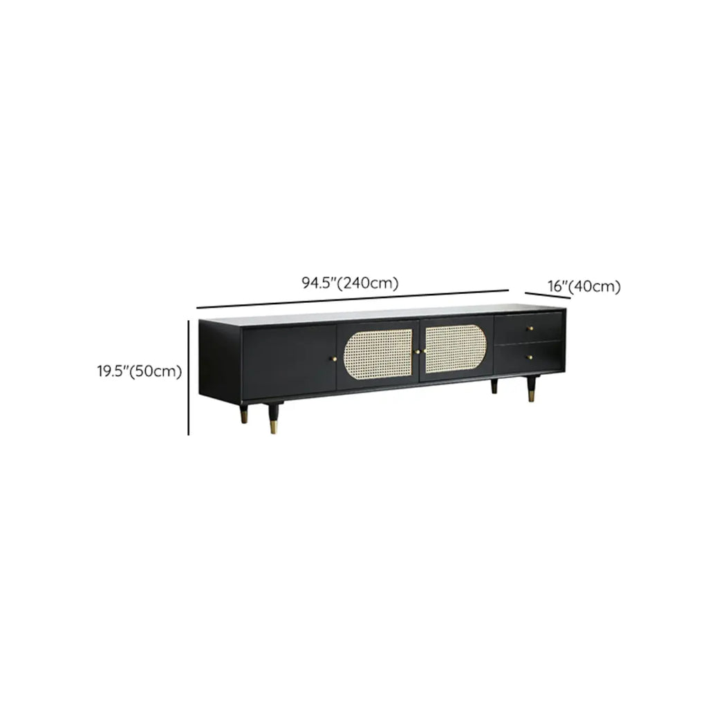 Commode minimaliste en bois et encre, meuble TV
