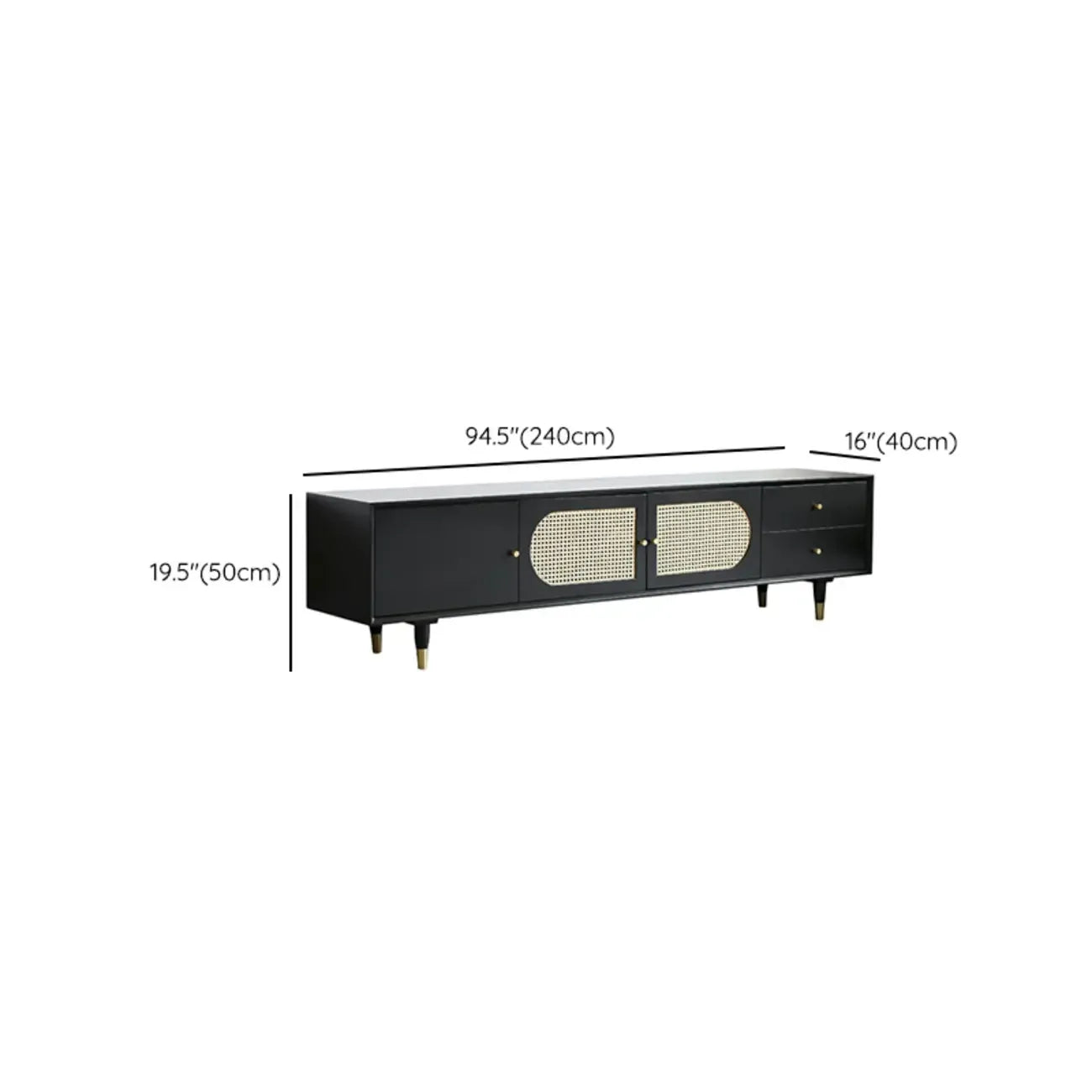 Commode minimaliste en bois et encre, meuble TV
