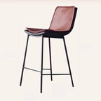 Tabouret de bar moderne en cuir, hauteur comptoir, avec dossier