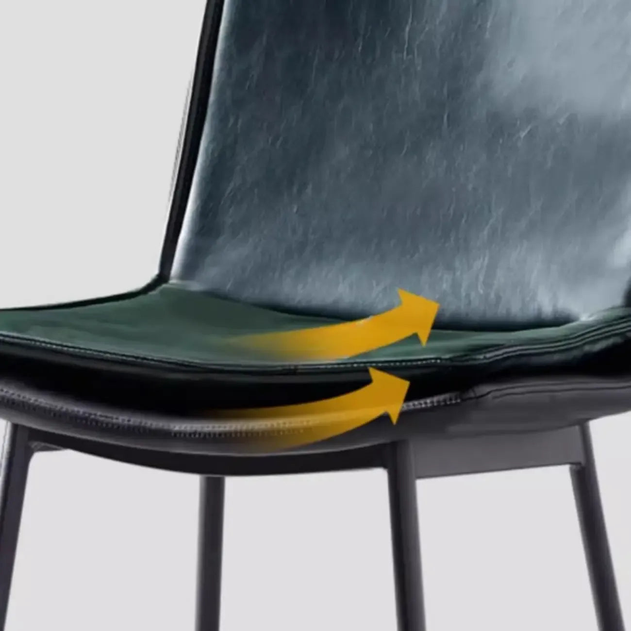 Tabouret de bar moderne en cuir, hauteur comptoir, avec dossier