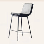 Tabouret de bar moderne en cuir, hauteur comptoir, avec dossier