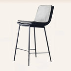 Tabouret de bar moderne en cuir, hauteur comptoir, avec dossier