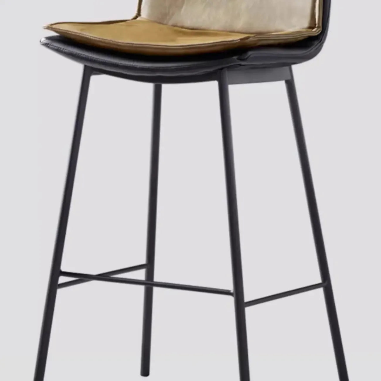 Tabouret de bar moderne en cuir, hauteur comptoir, avec dossier