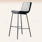Tabouret de bar moderne en cuir, hauteur comptoir, avec dossier