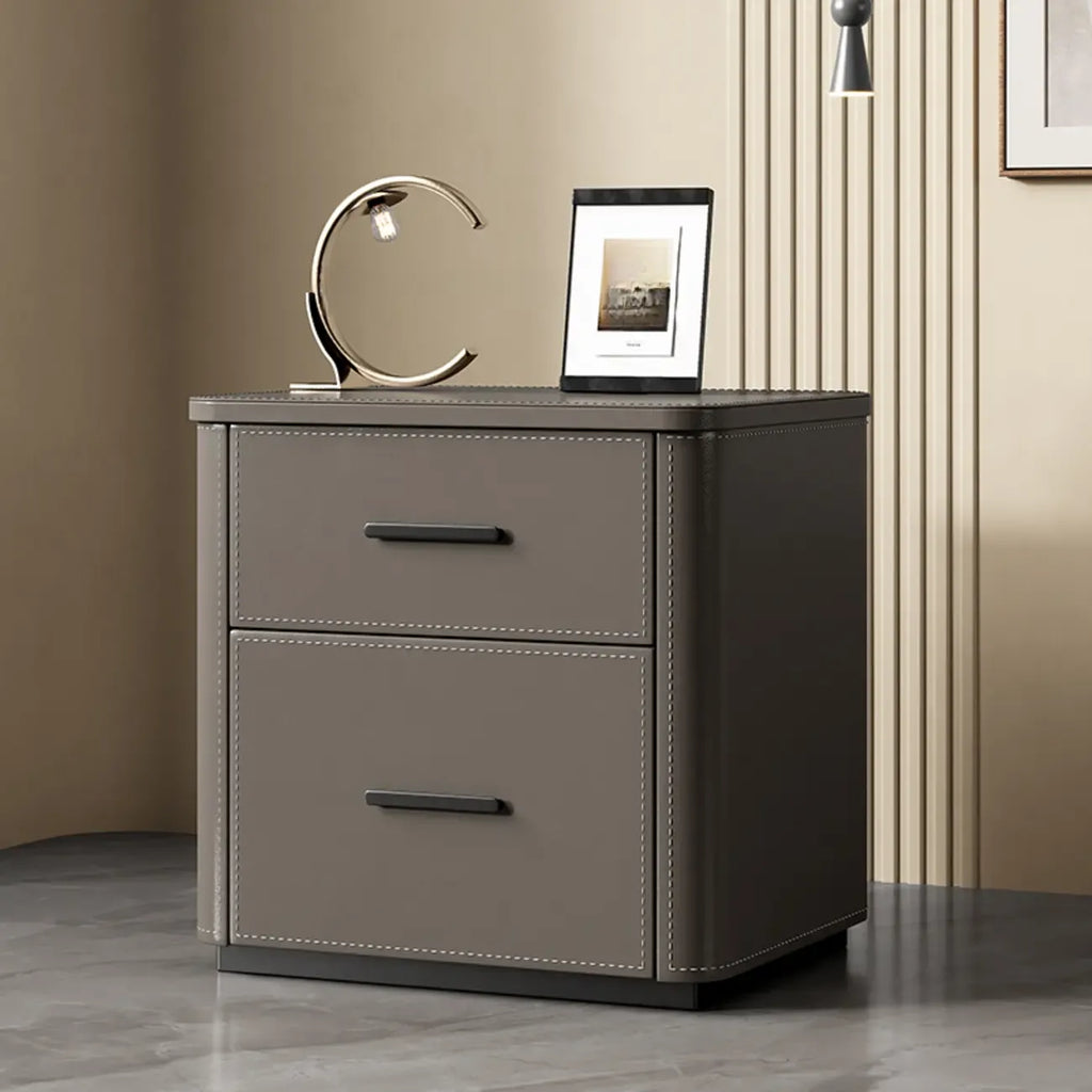 Table de chevet moderne avec plateau en pin et 2 tiroirs