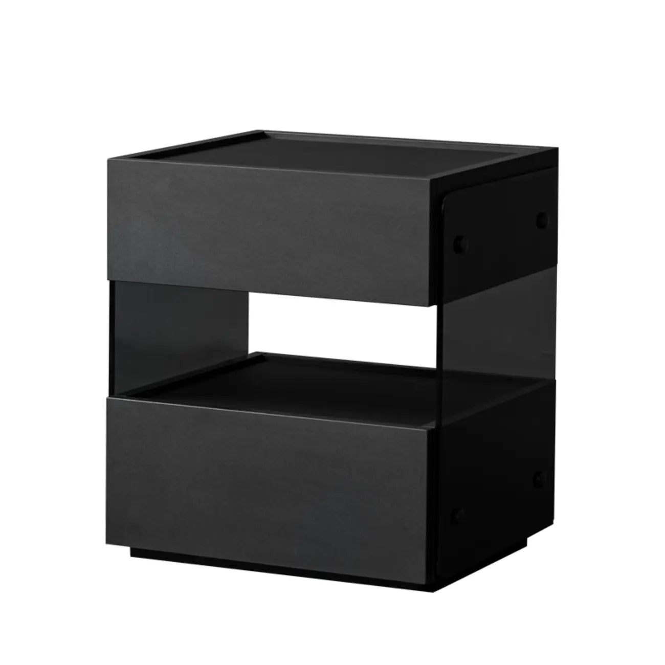 Table de chevet moderne en pin avec 2 tiroirs et éclairage intégré