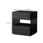 Table de chevet moderne en pin avec 2 tiroirs et éclairage intégré