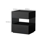 Table de chevet moderne en pin avec 2 tiroirs et éclairage intégré