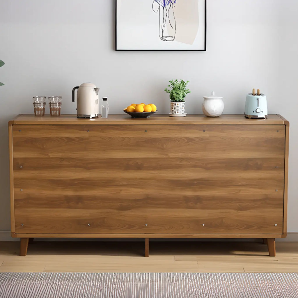 Buffet à trois tiroirs et portes coulissantes en bois brun