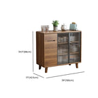 Buffet à trois tiroirs et portes coulissantes en bois brun