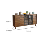 Buffet à trois tiroirs et portes coulissantes en bois brun