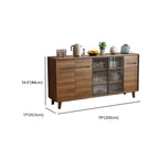 Buffet à trois tiroirs et portes coulissantes en bois brun