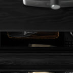 Buffet de rangement à 4 tiroirs en bois noir avec éclairage