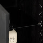 Buffet de rangement à 4 tiroirs en bois noir avec éclairage