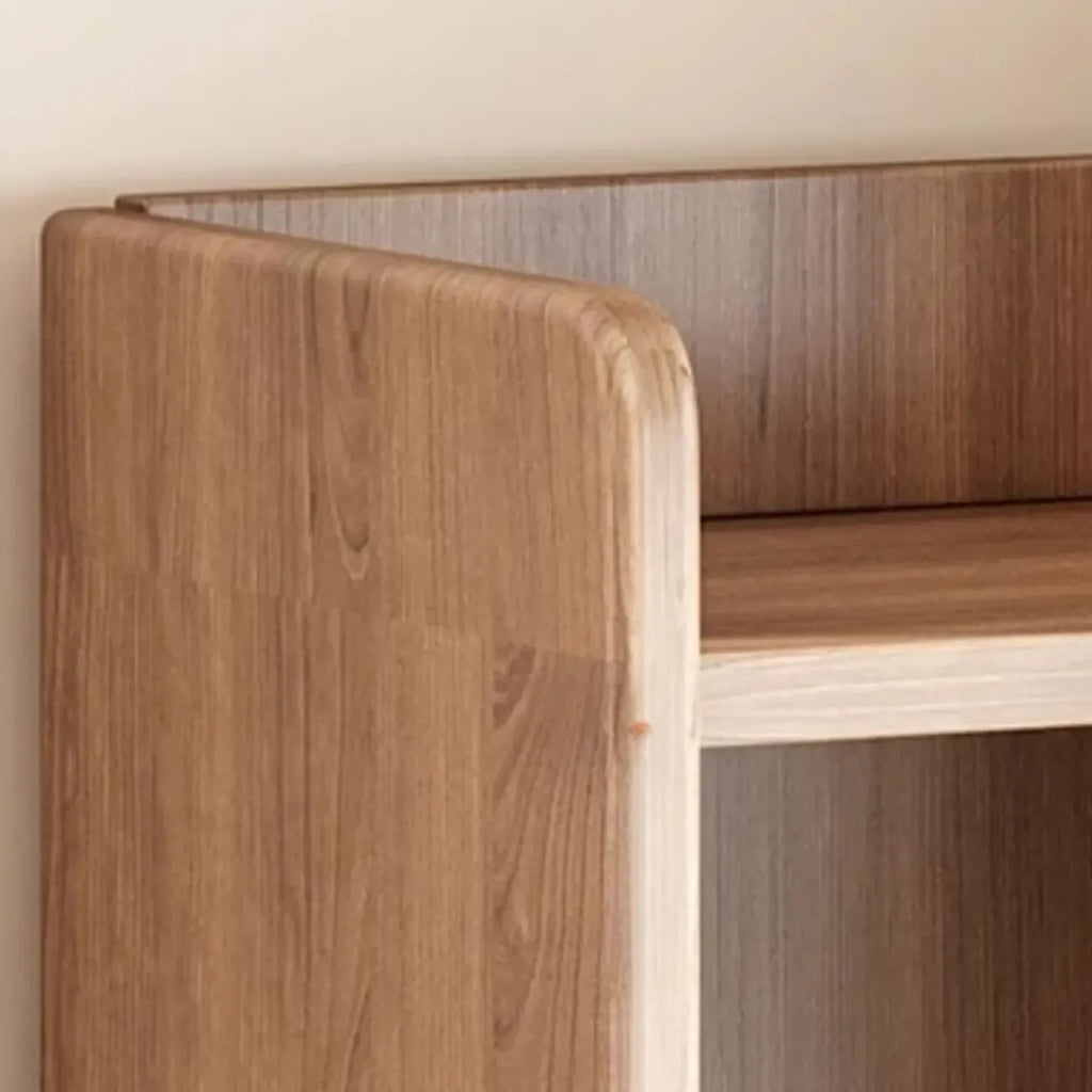 Bibliothèques verticales marron à plusieurs niveaux en bois à dos fermé