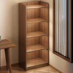 Bibliothèques verticales marron à plusieurs niveaux en bois à dos fermé