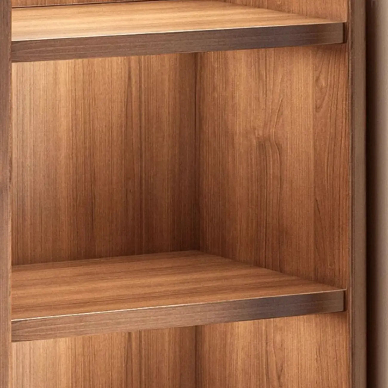 Bibliothèques verticales marron à plusieurs niveaux en bois à dos fermé