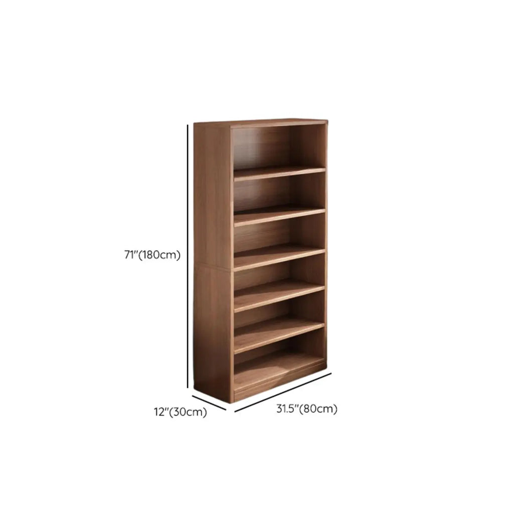 Bibliothèques verticales marron à plusieurs niveaux en bois à dos fermé
