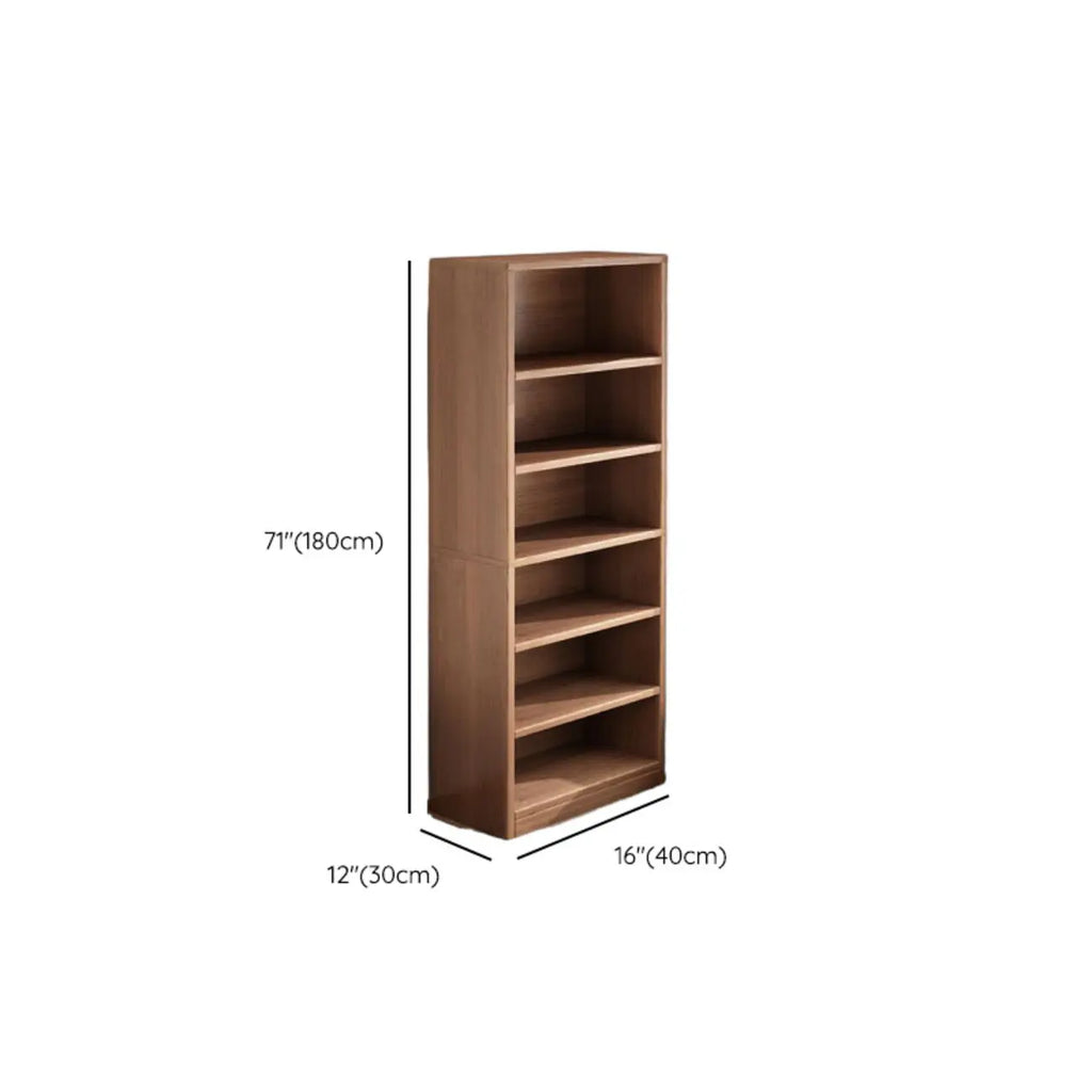 Bibliothèques verticales marron à plusieurs niveaux en bois à dos fermé