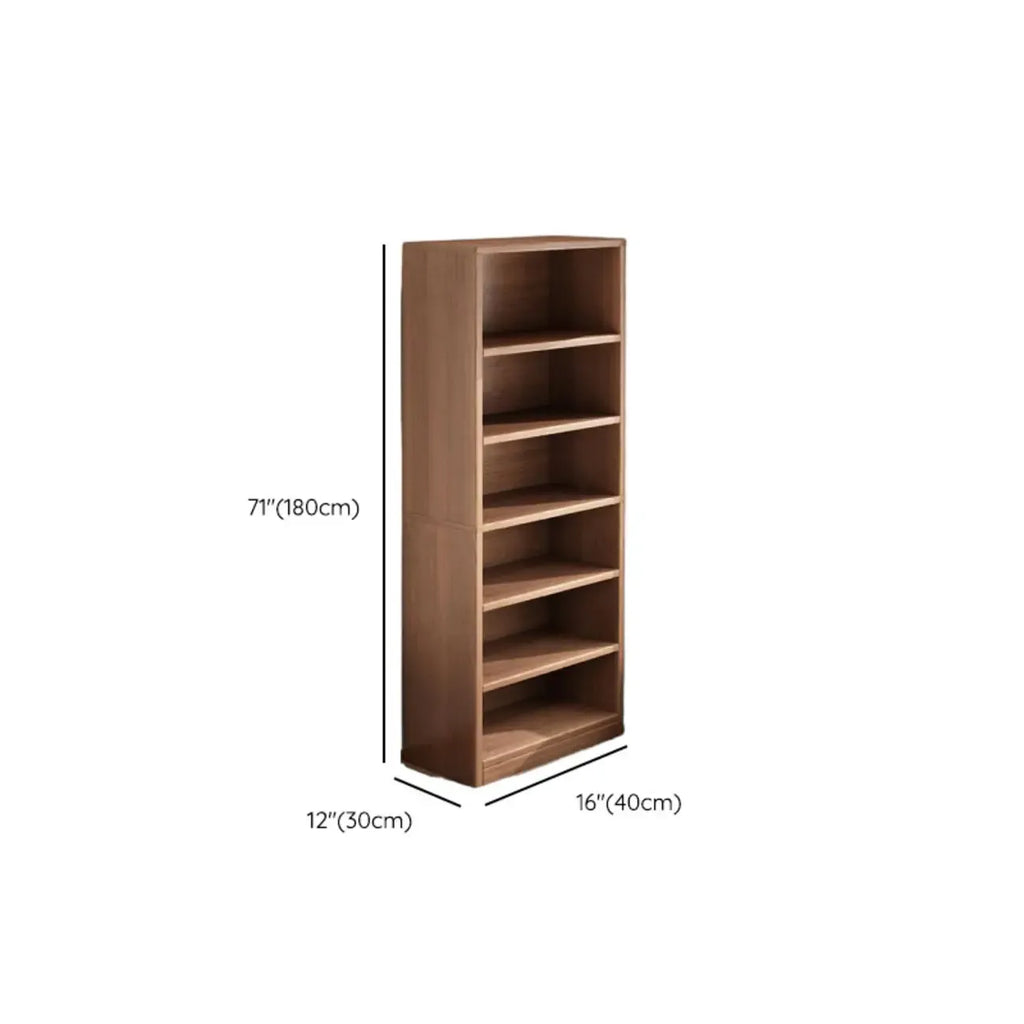 Bibliothèques verticales marron à plusieurs niveaux en bois à dos fermé