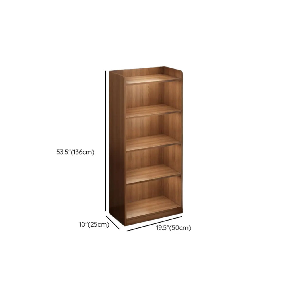 Bibliothèques verticales marron à plusieurs niveaux en bois à dos fermé
